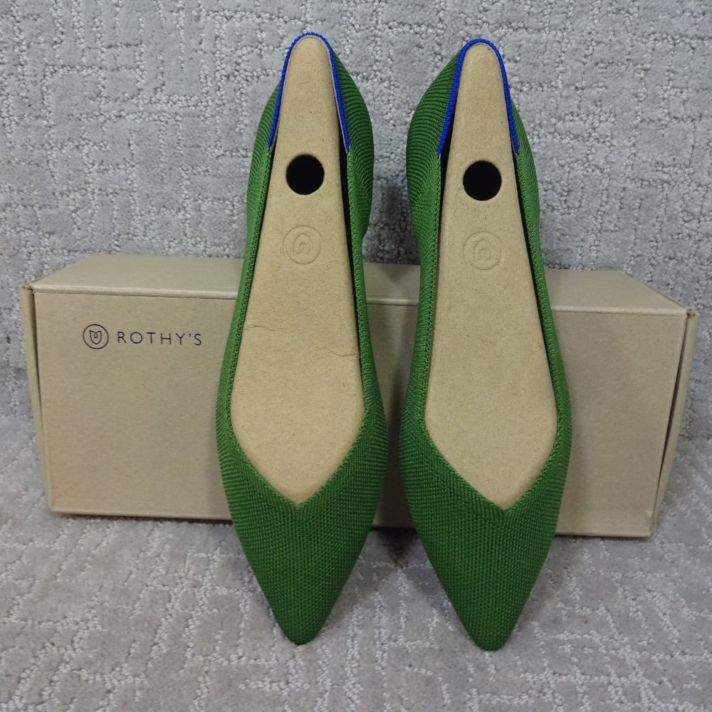 Rothy's The Point Women's Size 9 US Willow Green Pointed Toe Slip On Flat Shoes